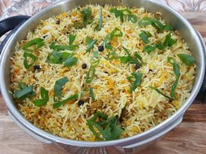 Basmati rice and red lentil pilau