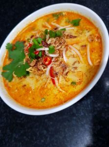 Chicken and vegetable laksa