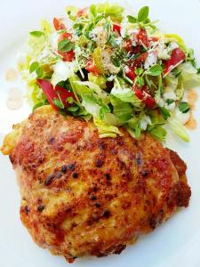 chicken spicy and salad