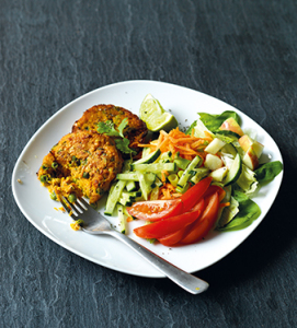 fish cakes and salad 2