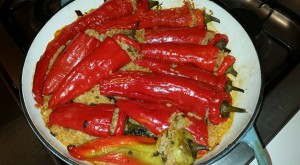 red peppers stuffed