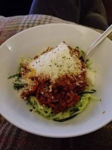 zuchini spag with bolognese