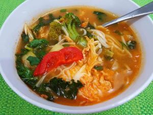 Thai style veg and noodle soup