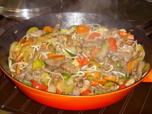 Chinese stir-fry of beef & 9 vegetables 3