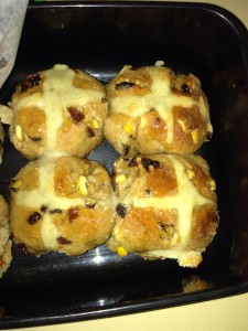 Sourdough hot cross buns